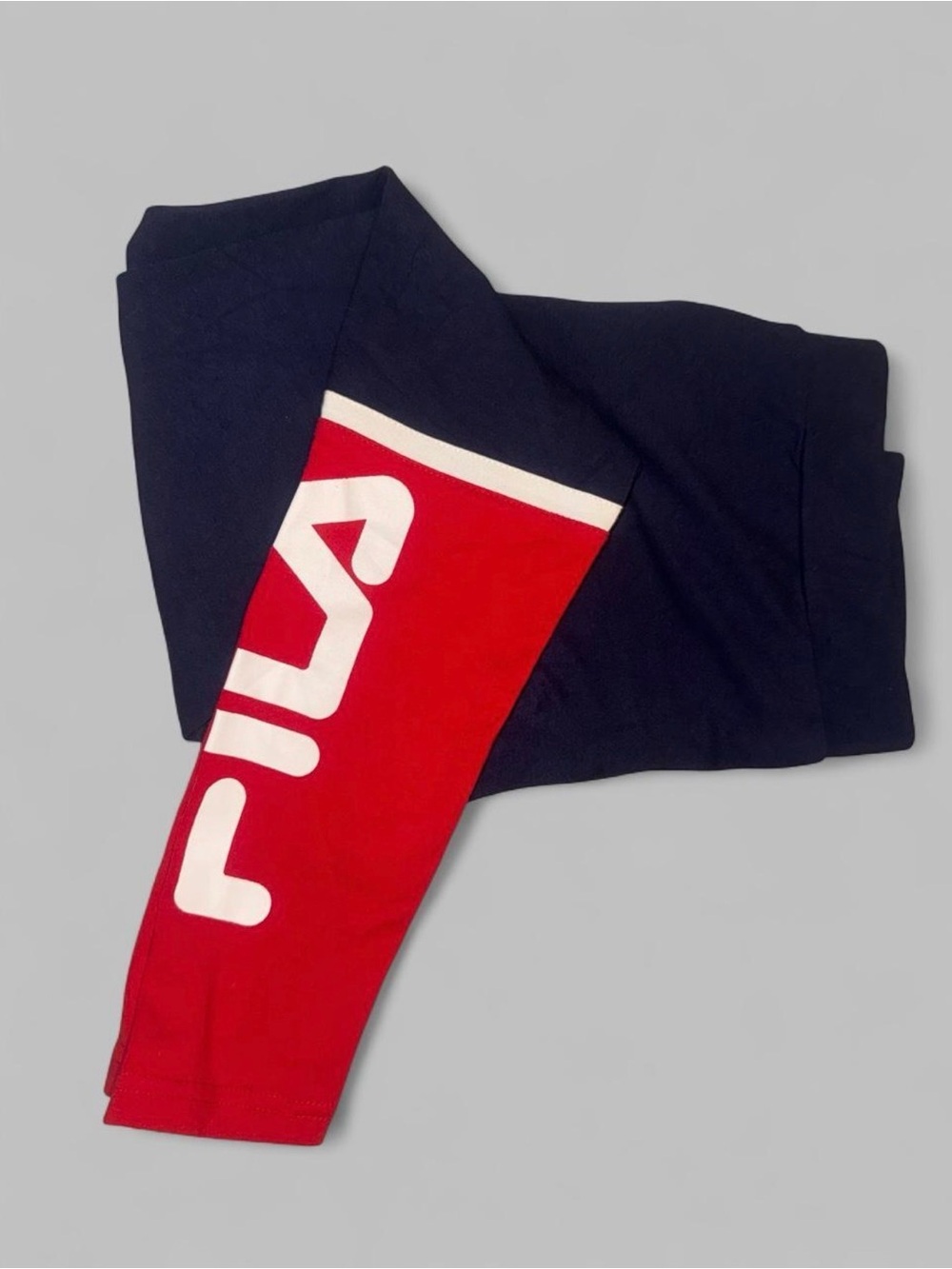 Fila Navy and Red Leggings with White Logo Panel
